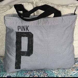 Victoria's Secret 🐕‍🦺 * PINK* Canvas Gym Shopping Overnight Tote Shoulder Bag